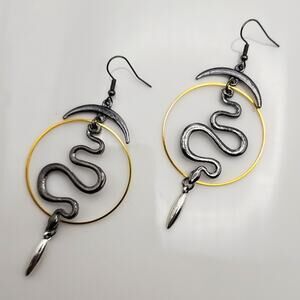 Serpent Snake Hoop Earrings